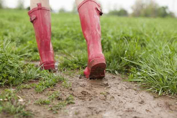 gumboots and mud