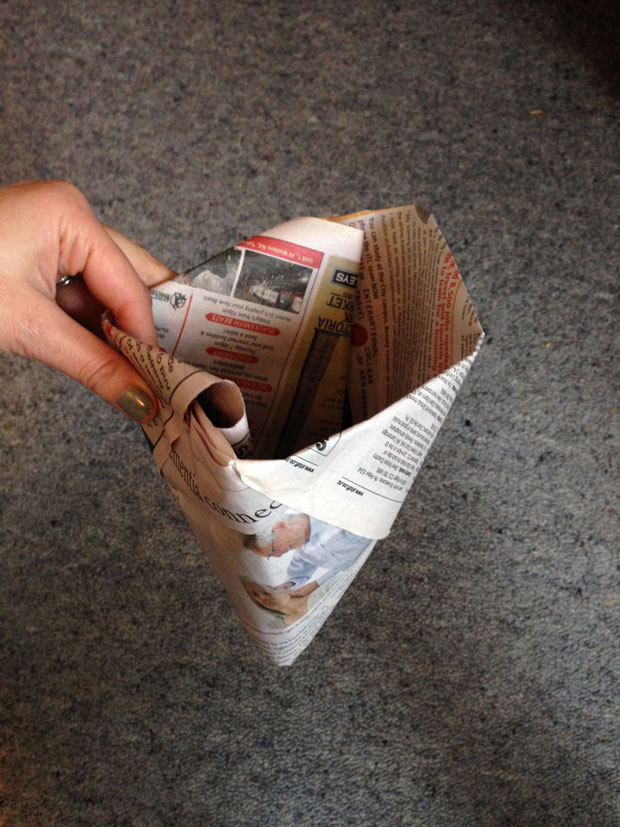 The origami bin.