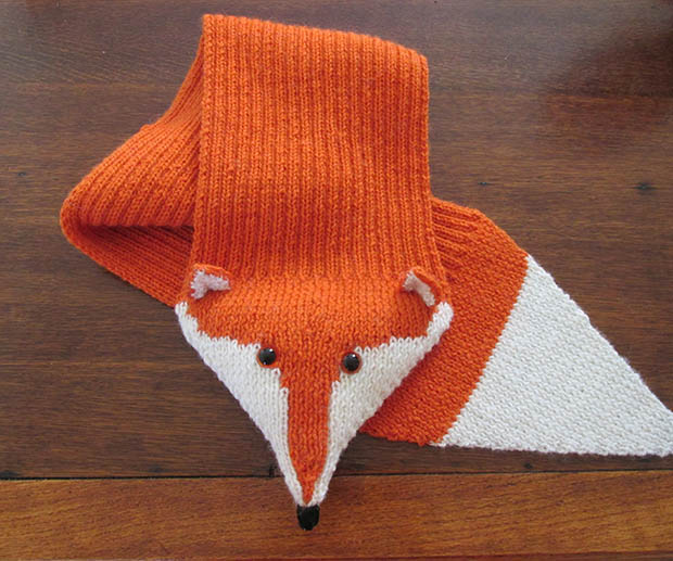 Free Knitted Fox Scarf Pattern