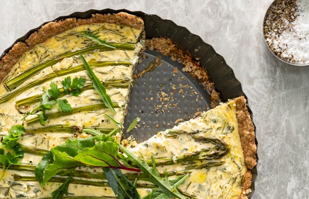 Recipe: Nadia Lim's Creamy Asparagus, Spinach, Herb and Goat's Cheese Tart